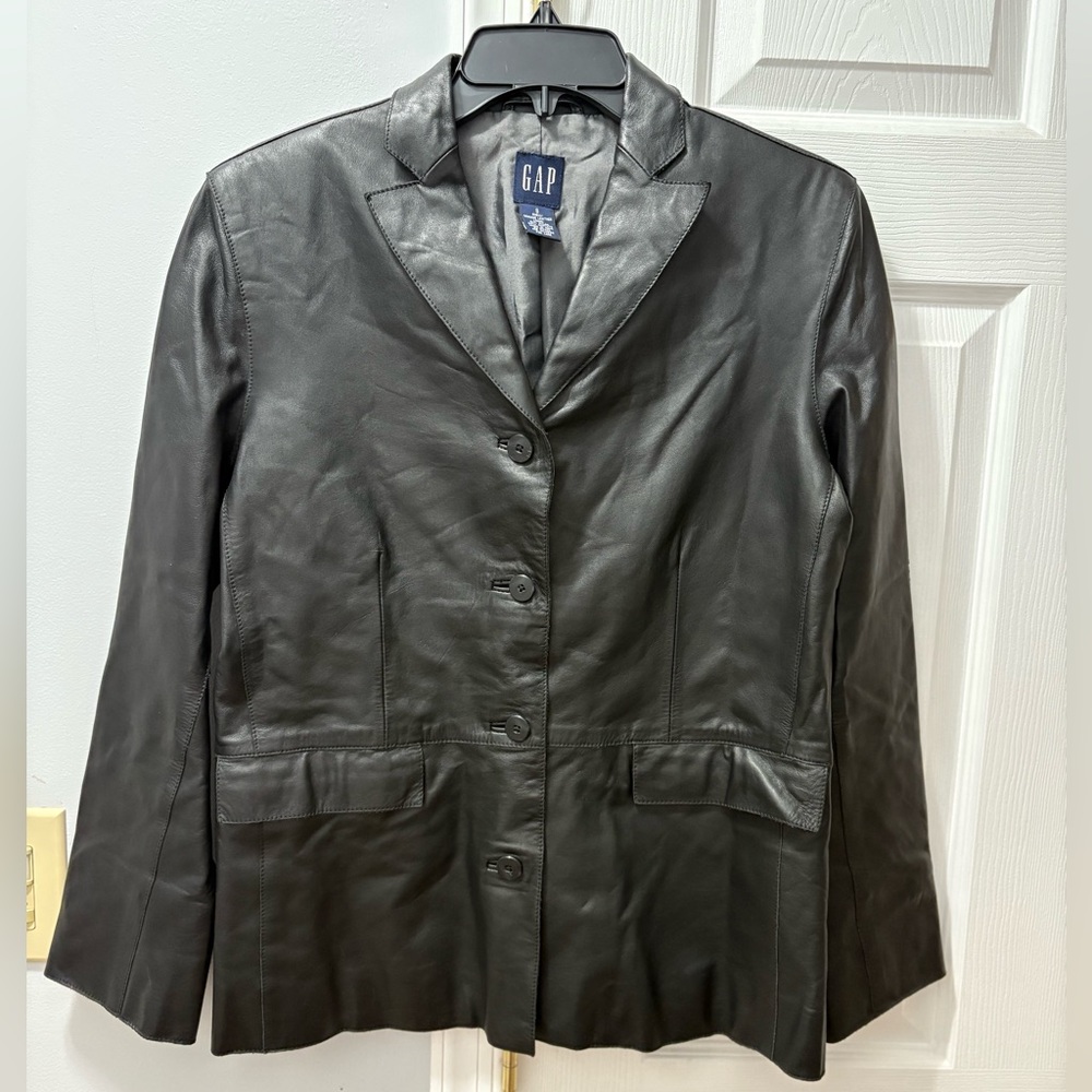 Vintage Y2K Gap Leather Jacket Size Small